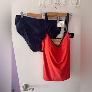 NWT Mainstream Red Coral Two Piece Tankini 16